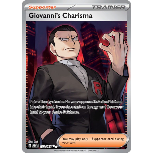Giovanni’s Charisma – Ultra Rare (Shiny) | Scarlet & Violet 151 197/165 | Pokémon Card Game