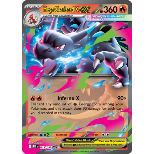 Mega Charizard X ex (130/094) + Charizard X ex & Evo Stages [ME02: Phantasmal Flames]